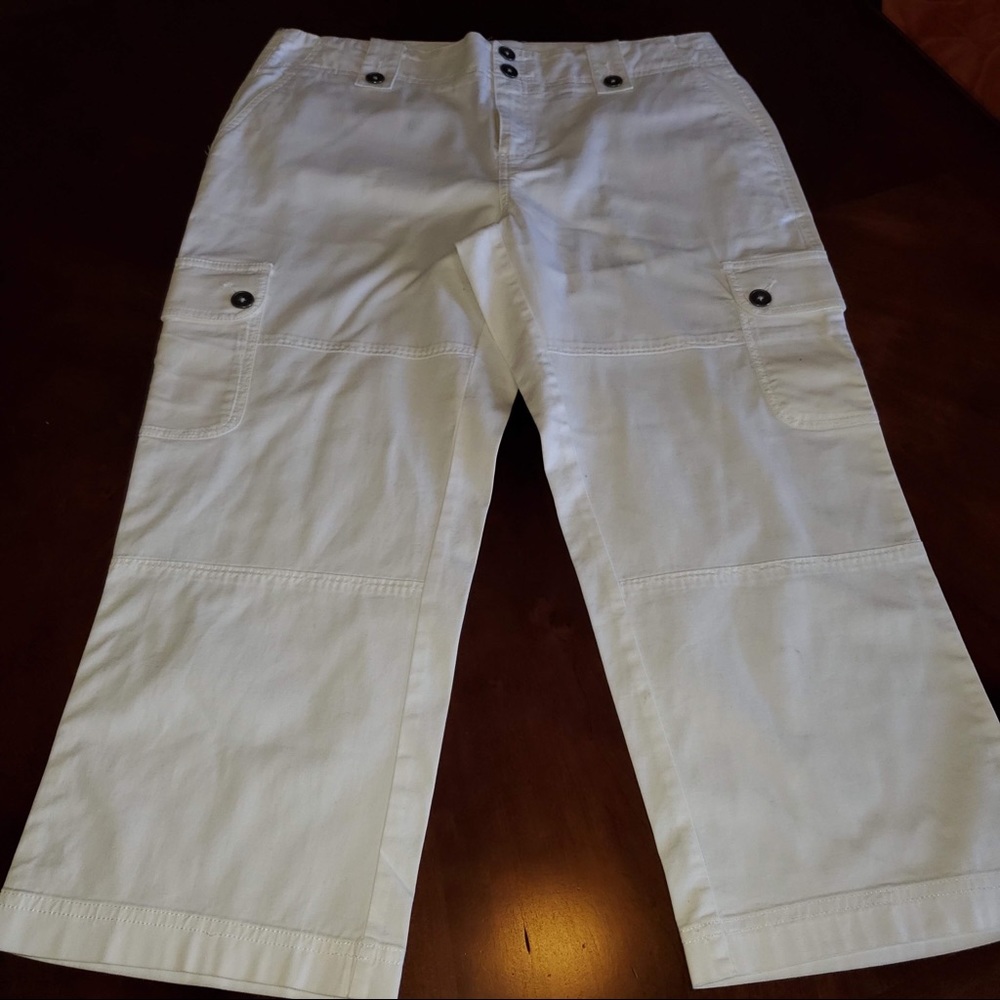 EUC- i.e.relaxed cropped cargo pants size 12 white